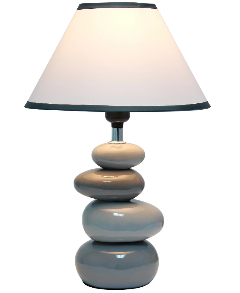 Creekwood Home Priva 14.7" Contemporary Ceramic Stacking Stones Table Desk Lamp