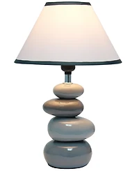 Creekwood Home Priva 14.7" Contemporary Ceramic Stacking Stones Table Desk Lamp