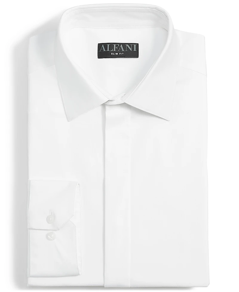 Alfani Men's Slim Fit Covered Placket Tuxedo Shirt, Created for Macy's