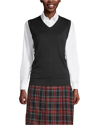 Lands' End Women's Cotton Modal Fine Gauge Sweater Vest