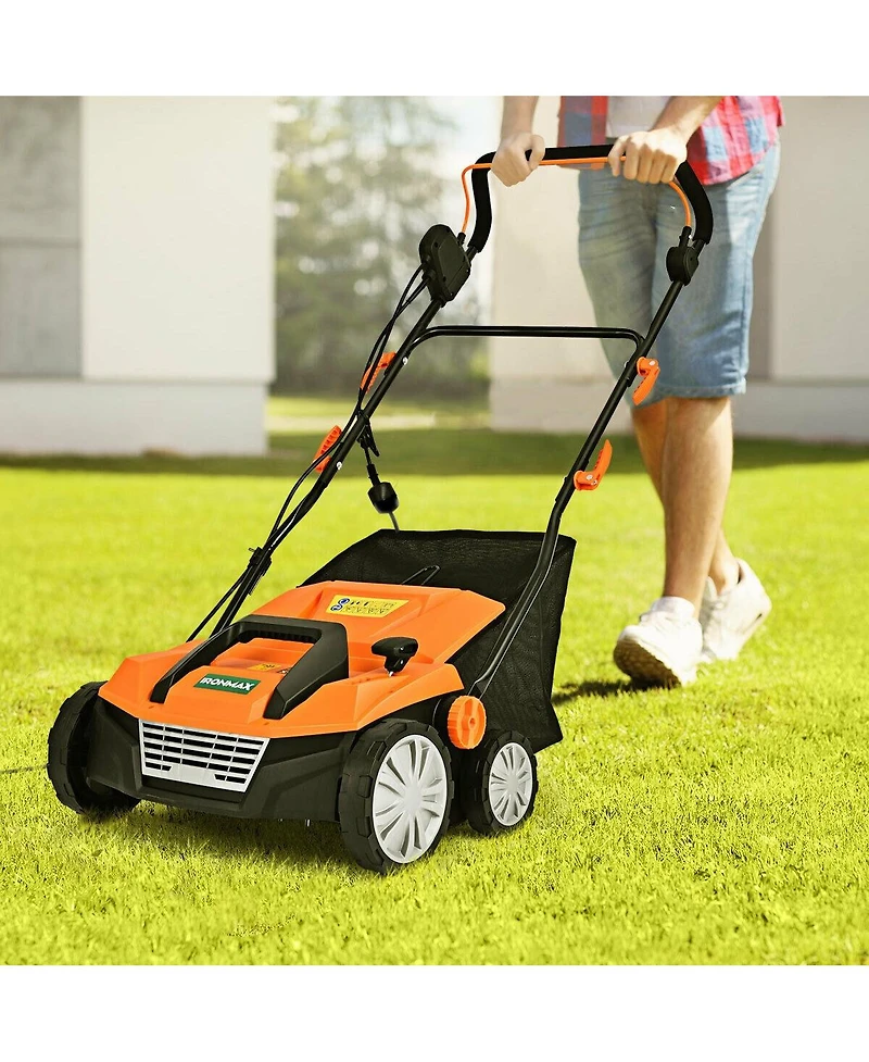 Slickblue 15 Inch 13 Amp Electric Scarifier with Collection Bag and Removable Blades