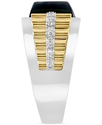 Effy Men's Onyx & Diamond Accent Ring in Sterling Silver & 14k Gold-Plate