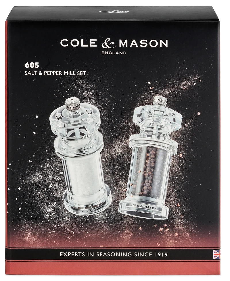 Cole & Mason Acrylic 5.5" Salt & Pepper Mill Gift Set