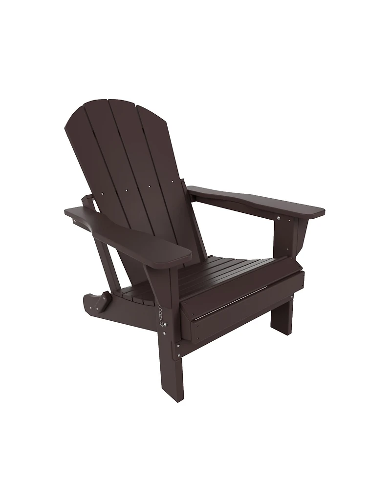 All-Weather Contoured Outdoor Poly Folding Adirondack Chair