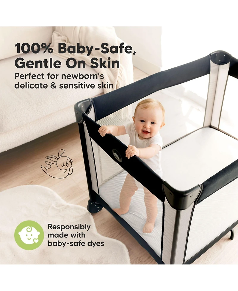 KeaBabies 2-Pack Mini Crib Sheets, Pack and Play Sheets Fitted, N Organic Fitted Sheet Cover