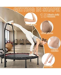 40" Fitness Trampoline with Adjustable Handle and Resistance Bands