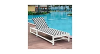 Slickblue Patio Adjustable Reclining Chair Lounge Chair Chaise for Garden Deck Wheel