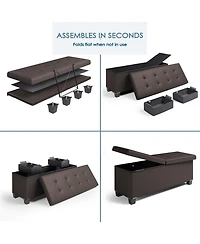 Nestl Inch Ottoman Storage Bench with Storage Bins