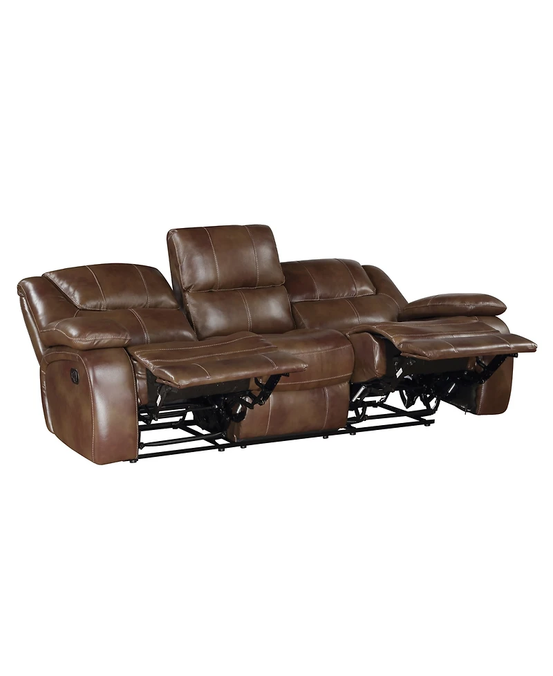 White Label Ouray 87" Leather Double Reclining Sofa