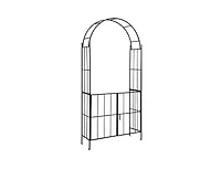 Slickblue Garden Arch Arbor Trellis with Gate Patio Plant Stand Archway-Black