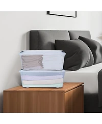 Slickblue Sturdy Plastic Latch Stack Storage Tubs Box
