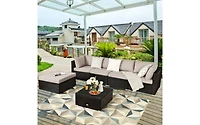 6-Piece Outdoor Patio Sectional Sofa Set with Coffee Table Comfortable and Stylish Seating for Your Garden or