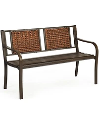 Slickblue Patio Garden Bench with Powder Coated Steel Frame