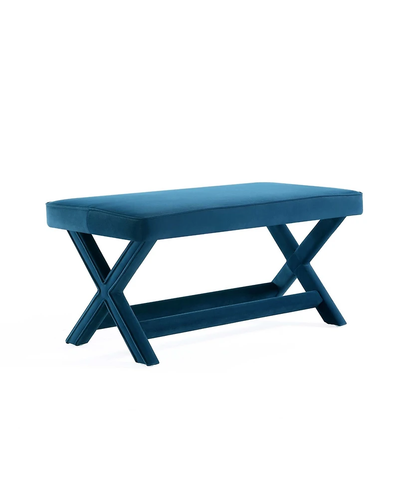 Manhattan Comfort Abigail 42.12" Velvet Upholstered Double Ottoman Bench