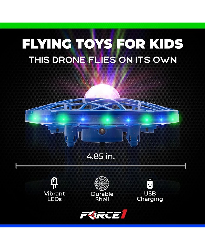 Force1 Scoot Cosmo Led Hand Operated Drone for Kids or Adults - Blue