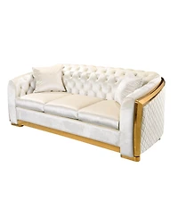 Simplie Fun 84" Velvet Luxury Chesterfield Sofa Set