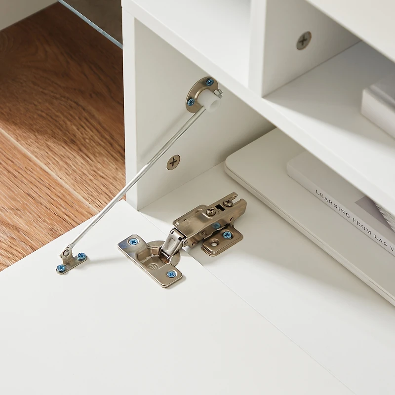 Simplie Fun Modern Tv Stand With Led Lights, High Glossy Front Tv Cabinet