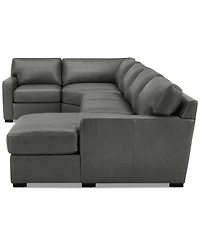 Radley 148" 4-Pc. Leather Wedge Modular Chaise Sectional, Created for Macy's