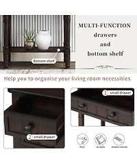 Streamdale Furniture Narrow Console Table, Slim Sofa Table With Three Storage Drawers And Bottom Shelf