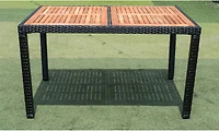 Streamdale 7-Piece Wicker Dining Set with Acacia Top