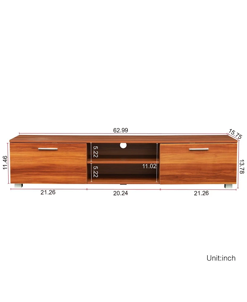 Streamdale Walnut Tv Stand 70" Entertainment Center