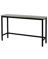 Simplie Fun Counter Height Extra Long Dining Table Set With 3 Stools Pub Kitchen Set Side Table With Foot