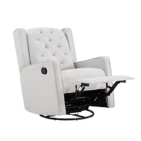 Milah Tufted Swivel Glider Recliner In Light Fabric