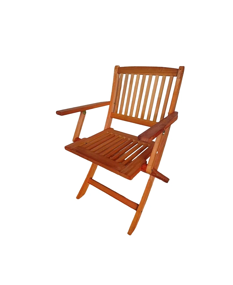 Foldable Patio Dining Set, 4 Folding Chairs, Indoor And Outdoor Universal, Teak