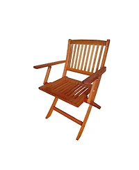 Foldable Patio Dining Set, 4 Folding Chairs, Indoor And Outdoor Universal, Teak