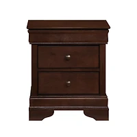 Simplie Fun Louis Philippe Style 1 Piece Nightstand Of Drawers Brown Cherry Finish Okume Veneer Bedroom Furniture