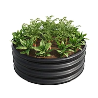 32.08"11.4" Tall Round Raised Garden Bed,Metal Raised Beds for Vegetables, Outdoor Garden Raised Planter Box, Backyard Patio Planter Raised