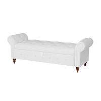 Streamdale Furniture 63" Bed Bench Cream White Fabric