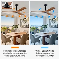 Streamdale Furniture Modern 52" Ceiling Fan with Remote Control, Reversible Motor