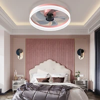 Streamdale Thin Pink Dimmable Led Ceiling Fans