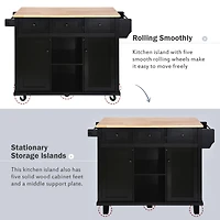 Streamdale Multifunctional Kitchen Cart with Storage and Wheels