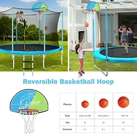 Streamdale Kids' 8FT Trampoline with Safety Enclosure & Basketball Hoop