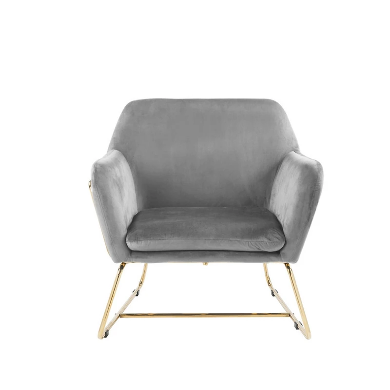 Simplie Fun Keira Velvet Accent Chair With Metal Base