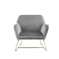 Simplie Fun Keira Velvet Accent Chair With Metal Base