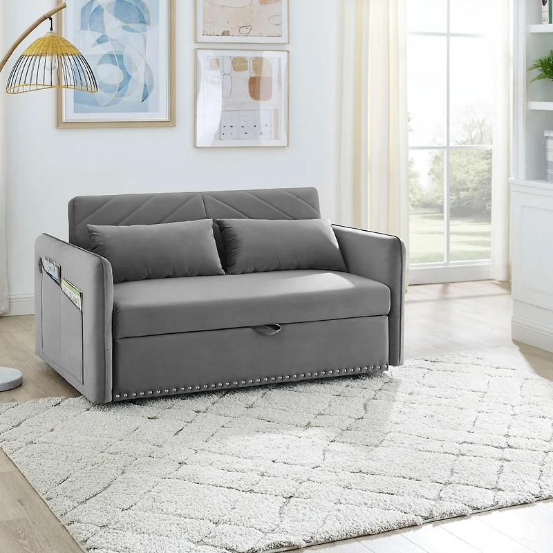 Streamdale 3-in-1 Pull-Out Sofa Sleeper with Pillows