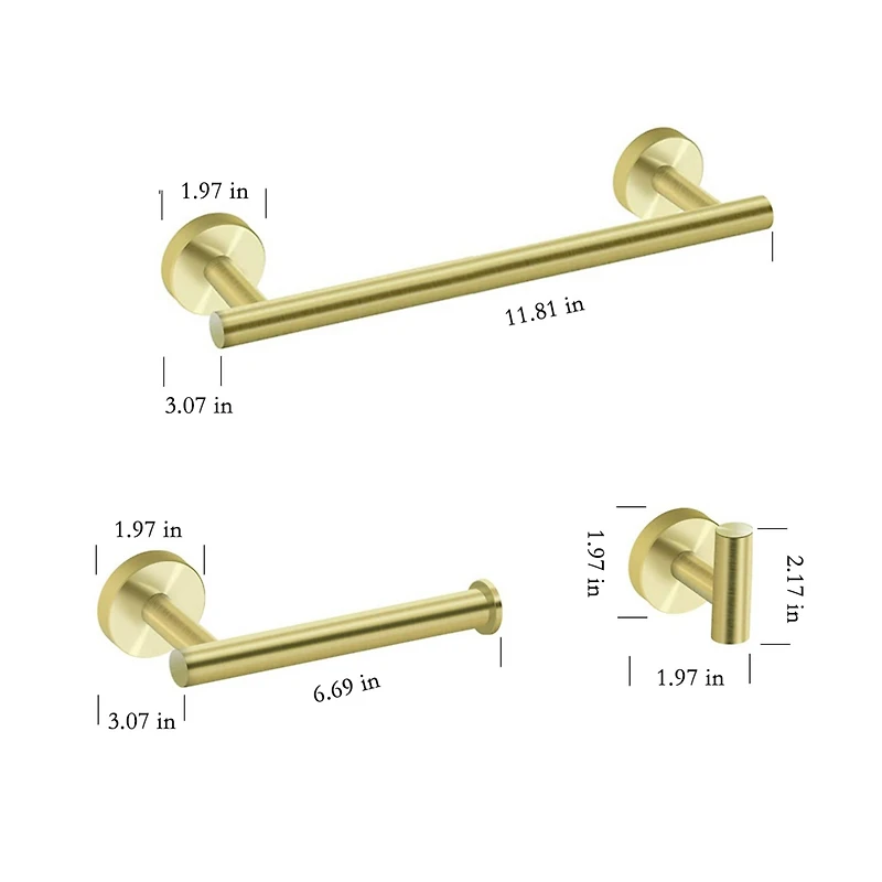 Simplie Fun 3-Piece Bathroom Hardware Set