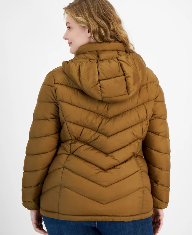 Charter Club Plus Packable Hooded Puffer Coat