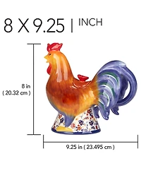 Certified International Morning Rooster 3-d Rooster Teapot