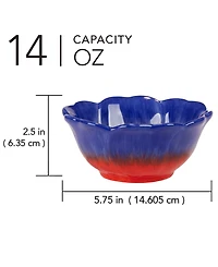 Certified International Poppy 3-d Flower Set of 4 Ice Cream Bowls