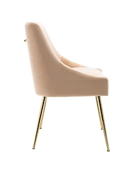 Upholstered Performance Velvet Accent Chair With Metal Leg