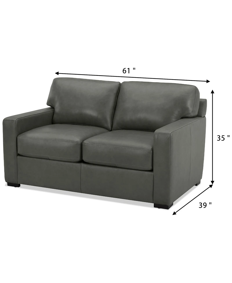 Radley 61" Leather Loveseat, Created for Macy's