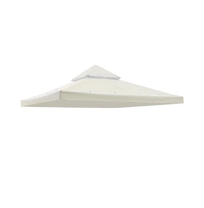 117"x117" Canopy Top Replacement Y00397T07 Ivory for Smaller 10'x10' Dual-Tier Gazebo Cover Patio Garden Outdoor