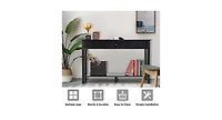 Slickblue Console Sofa Side Accent Table with Drawer Shelf-Black