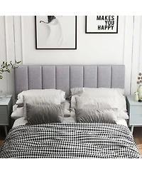 Slickblue Linen Upholstered Headboard with Solid Wood Legs and Adjustable Width