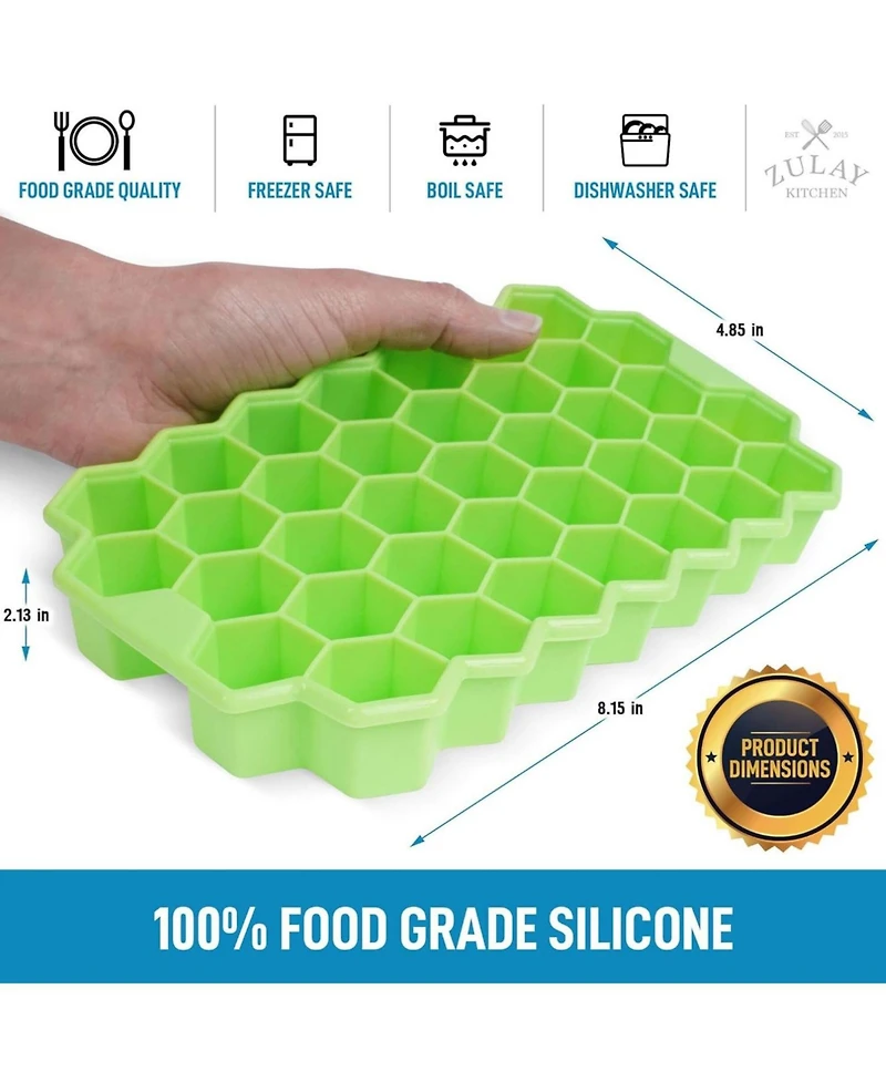 Zulay Kitchen Honeycomb Shaped Silicone Ice Cube Tray - 2 Pc.
