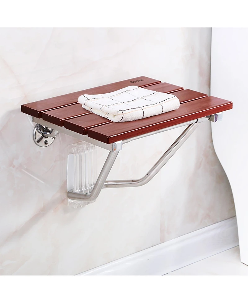 Slickblue Wall-Mounted Folding Shower Seat Bench